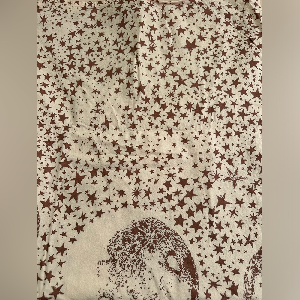 Urban Outfitters Cream and Brown Star Print Wall Tapestry